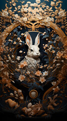 Generative AI, 12 zodiac is represent by using animals to be symbol including Rat, Ox, Tiger, Rabbit,  Dragon, Snake, Horse, Goat, Monkey, Rooster, Dog and pig. image style paper sculptures