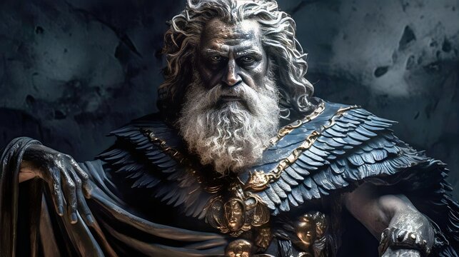 the primordial darkness embodying a greek god, erebus wearing ancient greek clothing, galaxy with solar system as background