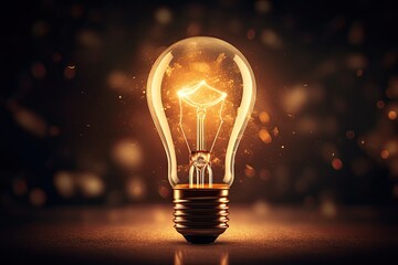 Creative colorful bulb and brain concept on light gray background. Idea generation and innovation theme. Generative AI