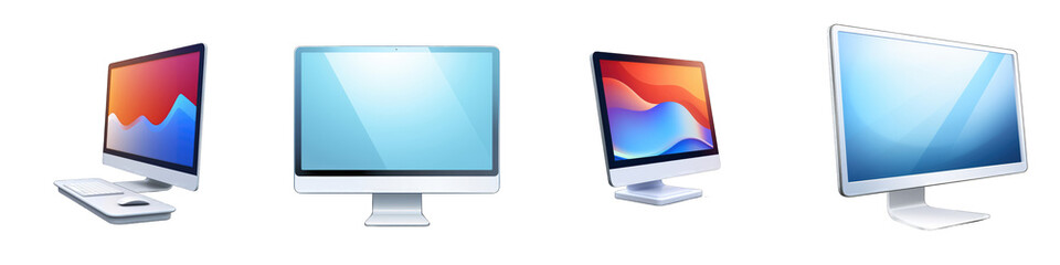 Desktop Computer clipart collection, vector, icons isolated on transparent background