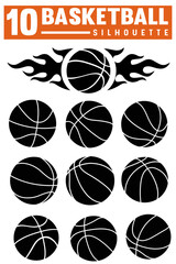 Obraz premium Basketball silhouette ball icons set Basketball ball isolated icon Black basketball symbols Vector illustration design.