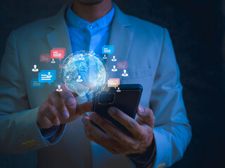 Social Networking People Interacting and Building Relationships Online through a Digital Network.Supportive Community People Connecting and Offering Help and Guidance to Each Other within a Network.