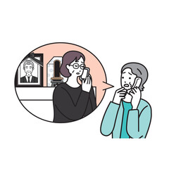 亡くなったことを伝える喪主のシンプルなイラスト
