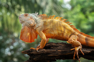Fototapeta premium Red Iguana on natural background.