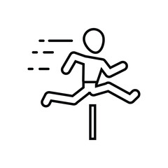 Obstacle racing sport runner athlete lin eicon vector. Youth and sport day vector illustration for game interface, web, graphic design, UI, and app.