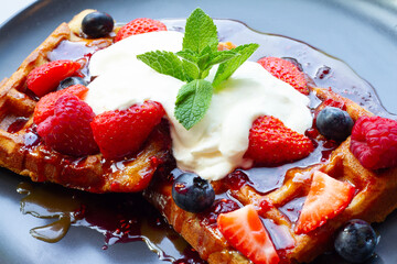 dessert with berries