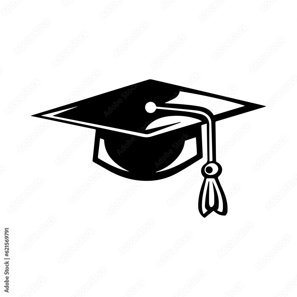 Sticker graduation cap silhouette illustration  - Stickers