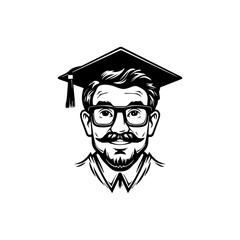 graduation cap silhouette illustration 