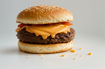 Cheesburger isolated on a light background