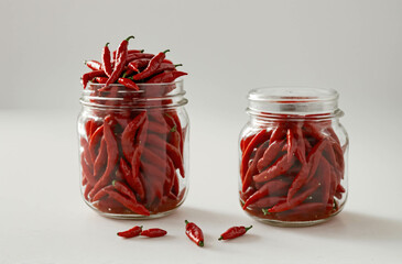 Bunche of fresh chilli peppers isolated on a white background