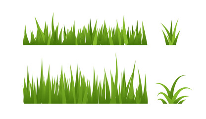 Beautiful vector grass. green grass of the shape elements on white background. - 621574711