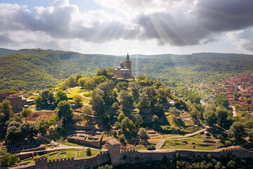 Tsarevets Fortress in Veliko Tarnovo in a beautiful summer day, Bulgaria 2023