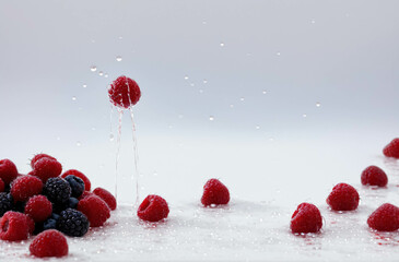Fresh red fruits isolated on white background