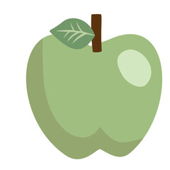 green apple fruit Cute Sticker Illustration Element
