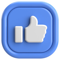 Like button. Like icon. 3D illustration.