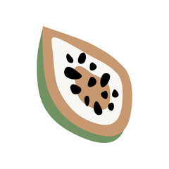 papaya Cute Sticker Illustration Element