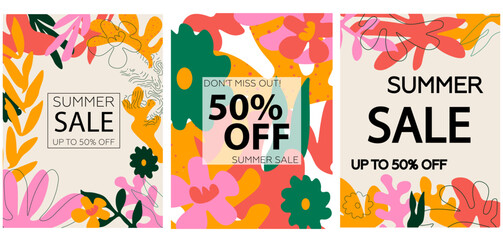 Trendy abstract art templates. Suitable for social media posts, mobile apps, banners design and web/internet ads.