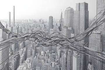 Abstract Art of the Future of Interconnectivity