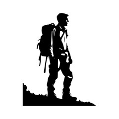 hiker silhouette illustration 