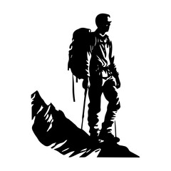 hiker silhouette illustration 
