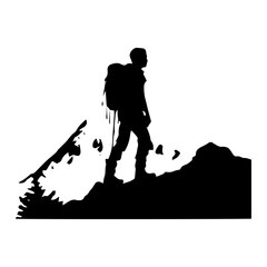 hiker silhouette illustration 