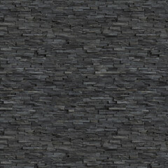 3d illustration of dark stone wall surface texture, stone wall material