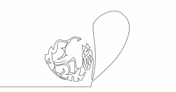 Self drawing line animation half human brain and love continuous one single line drawn concept video