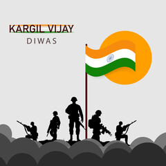 Kargil Vijay-illustration of an abstract concept for Kargil Vijay Diwas And people 