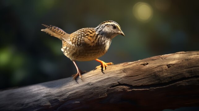 Intense Movement Expression Of Quail On A Stick