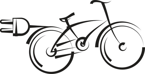 electric bike icon. Symbol or emblem. vector illustration
