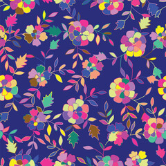 Obraz premium Colorful floral seamless pattern