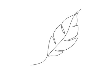 continuous line leaf vector illustration