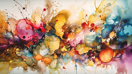 Obraz na płótnie Canvas Colorful abstract background wallpaper. Modern motif visual art. Generative Ai