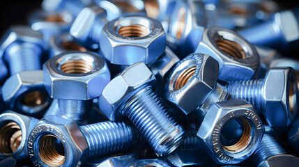 Fototapeta na wymiar Bolts and nuts for repairs. Concept of maintenance, construction and repairs.