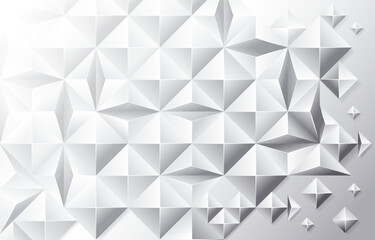 Modern White 3D Geometric Abstract Background Concept