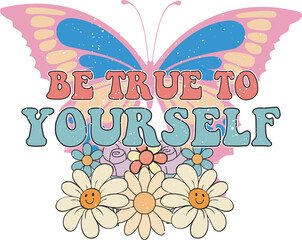 Retro Groovy Inspirational Quote EPS, Files for Cutting, bag, cups, card, EPS 10
