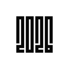 2026 happy new year logo design, 2026 typography text logo template