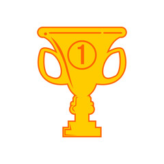 Winner's trophy icon. The golden trophy vector is a symbol of victory in a sports event.