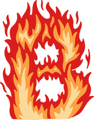 Flame Alphabet Letter B