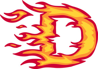 Fire Alphabet Letter D