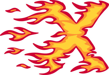 Fire Alphabet Letter X