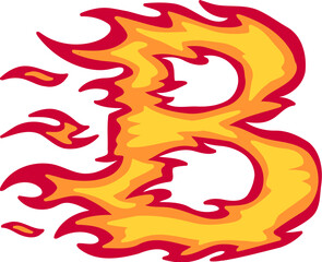 Fire Alphabet Letter B