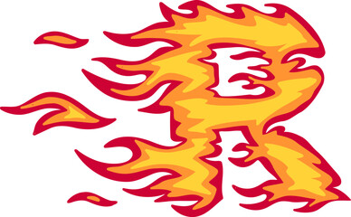 Fire Alphabet Letter R