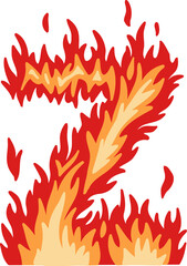 Flame Alphabet Letter Z