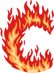 Flame Alphabet Letter C