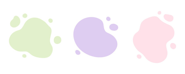 Vector blobs. Liquid splash shape element. Abstract flat design background element.