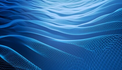 Naklejka na ściany i meble Oceanic Harmony: Serene Blue Wave Mesh Background