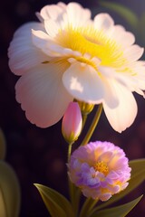 Fototapeta premium Flowers colorful wallpaper backgrounds nature lover yellow pink blue magenta dark pink orange shade
