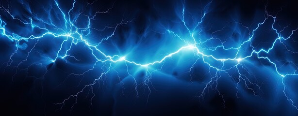 Naklejka na ściany i meble Huge Thunder in a Dark Sky during Night. Generative AI.