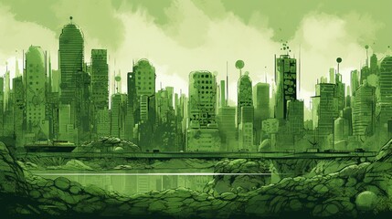 Obraz premium Ecosustainable Composit, Green Urban center. Generative AI.
